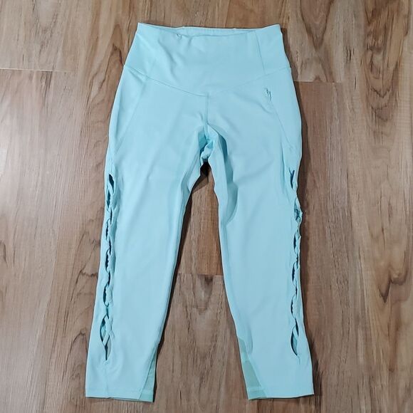 🔺️Fila Sport Sky Blue High Rise Capri Athletic Pants w/Pocket Small - Picture 3 of 11